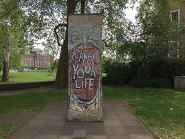 Pictured is a piece of the Berlin Wall that is on the grounds of the Imperial War Museum.