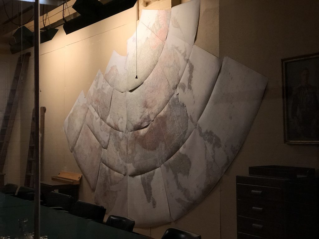 Map in the war rooms in the bunker.